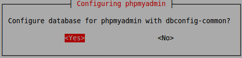 PhpMyAdmin - Schermata scelta configurazione automatica database