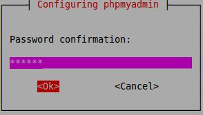 PhpMyAdmin - Schermata conferma password